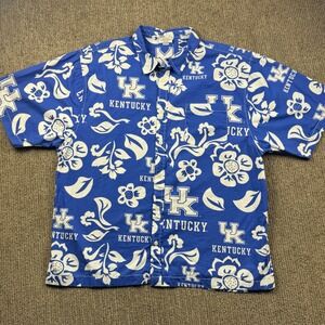 Wes & Willy Kentucky Wildcats Hawaiian Shirt Mens XXL Short Sleeve Button Up